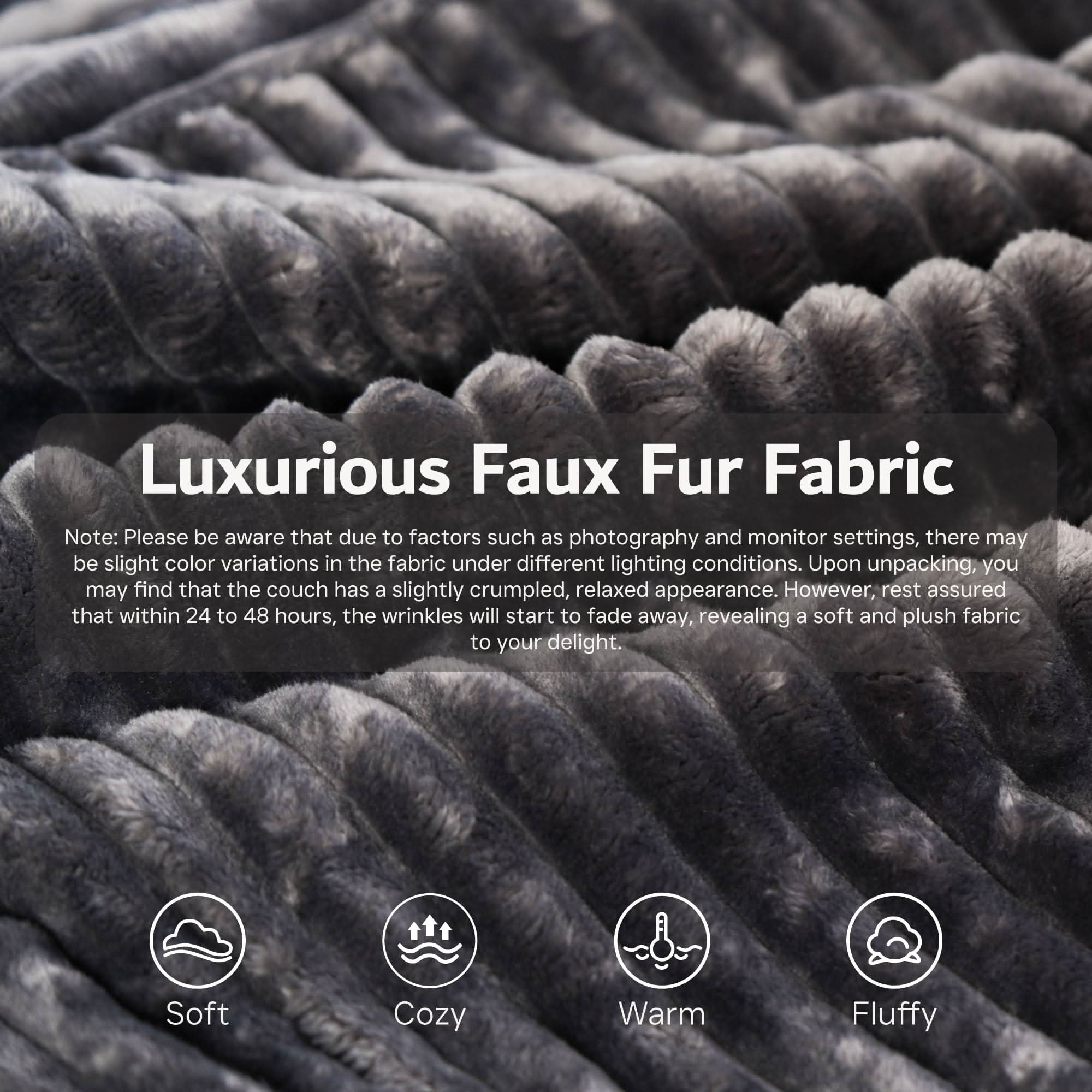 OVIOS Modular Cloud Sofa Corduroy with Memory Foam, U-Shaped Chaise, No Assembly Required