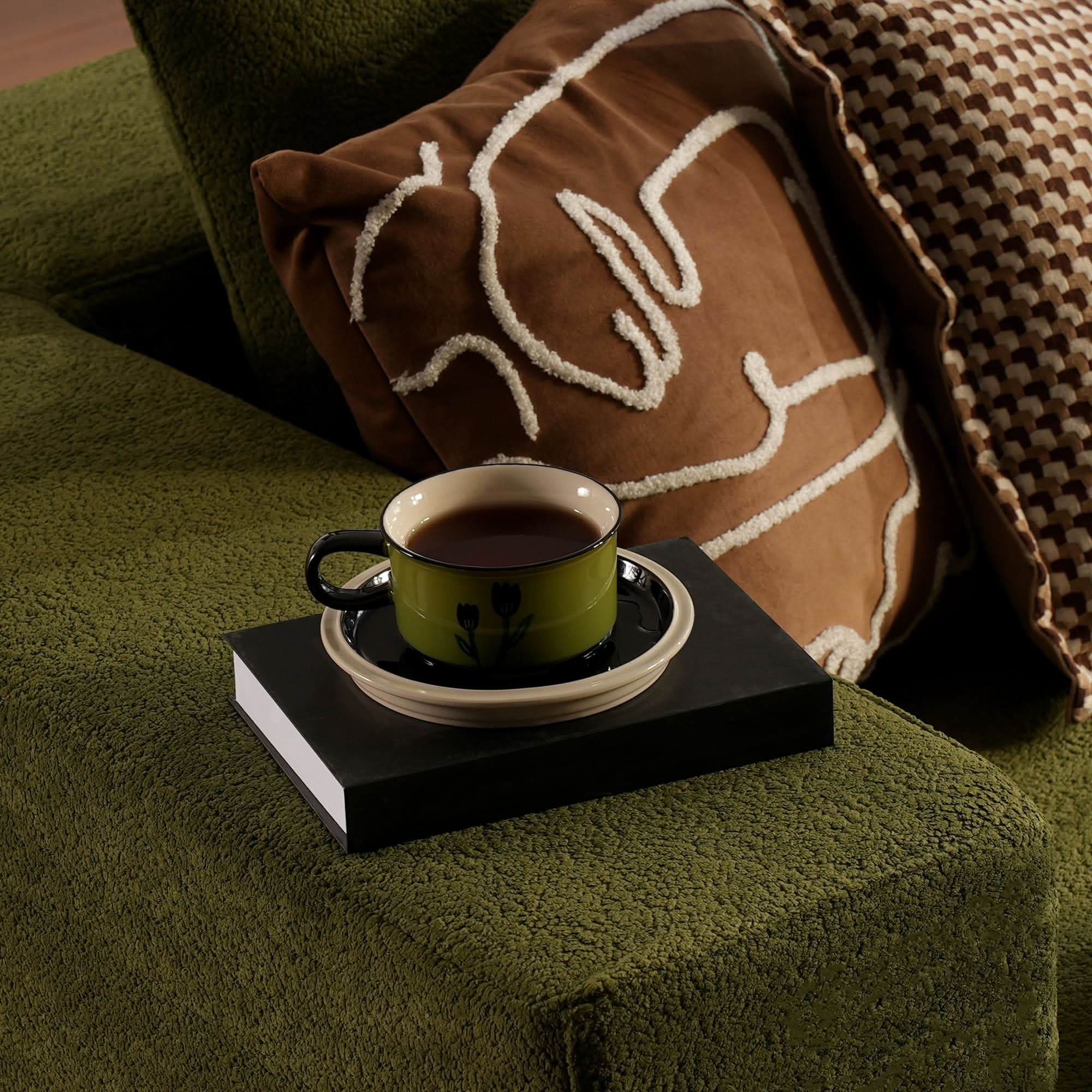 OVIOS 104" L-Shape Modular Couch with Chaise,Cloud Velvet Fabric,No Assembly Required